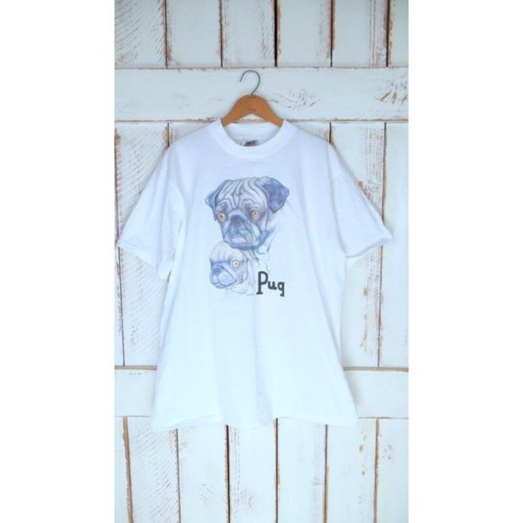 White Pug dog graphic tee - XL - Picture 2 of 5